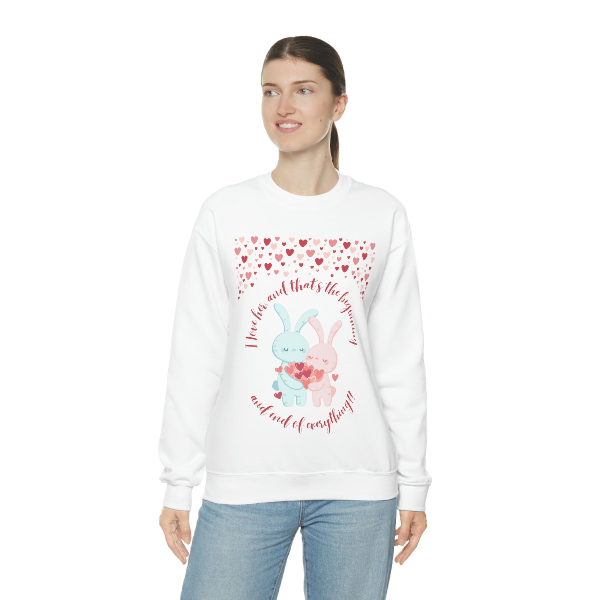 The I Love Her U & Me Unisex Heavy Blend™ Crewneck Sweatshirt