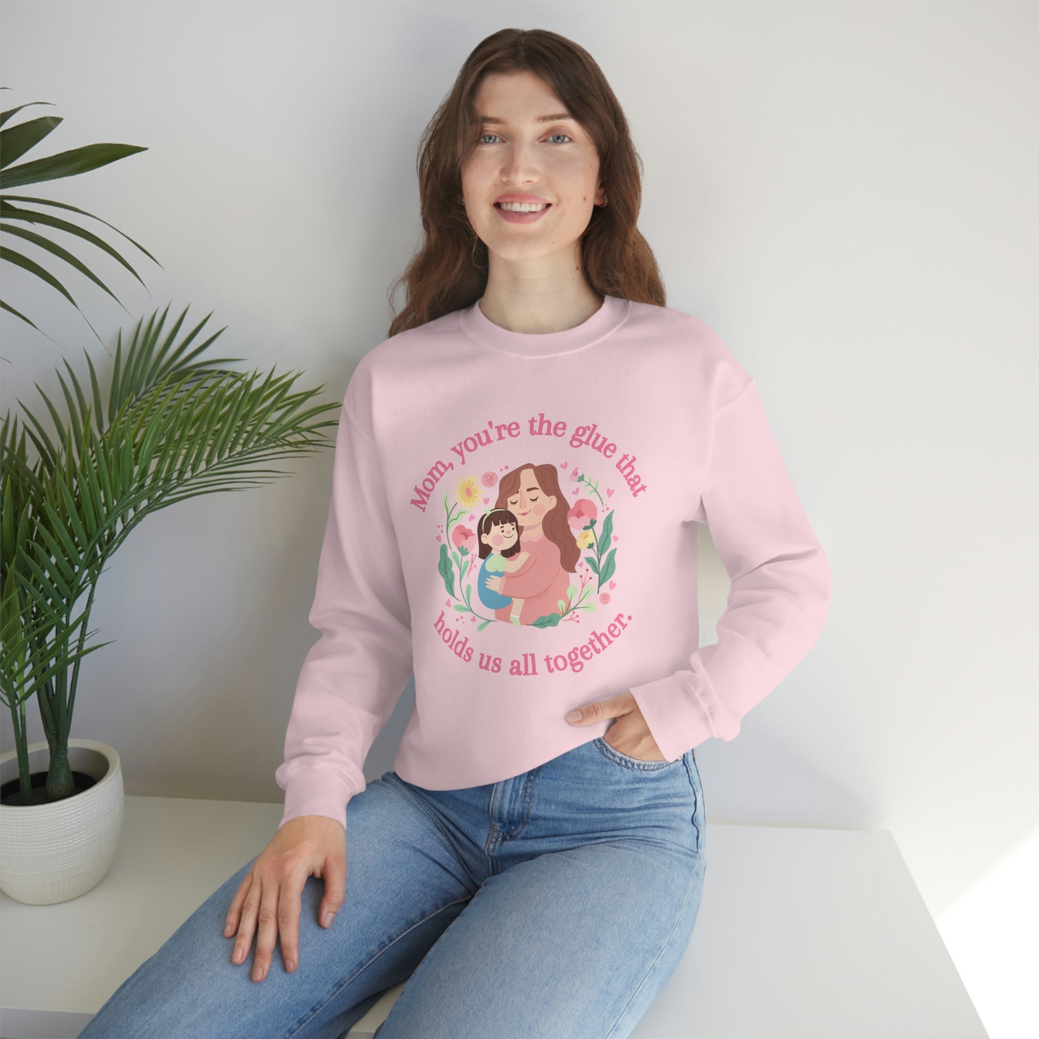 Mom You're The Glue Unisex Heavy Blend™ Crewneck Sweatshirt