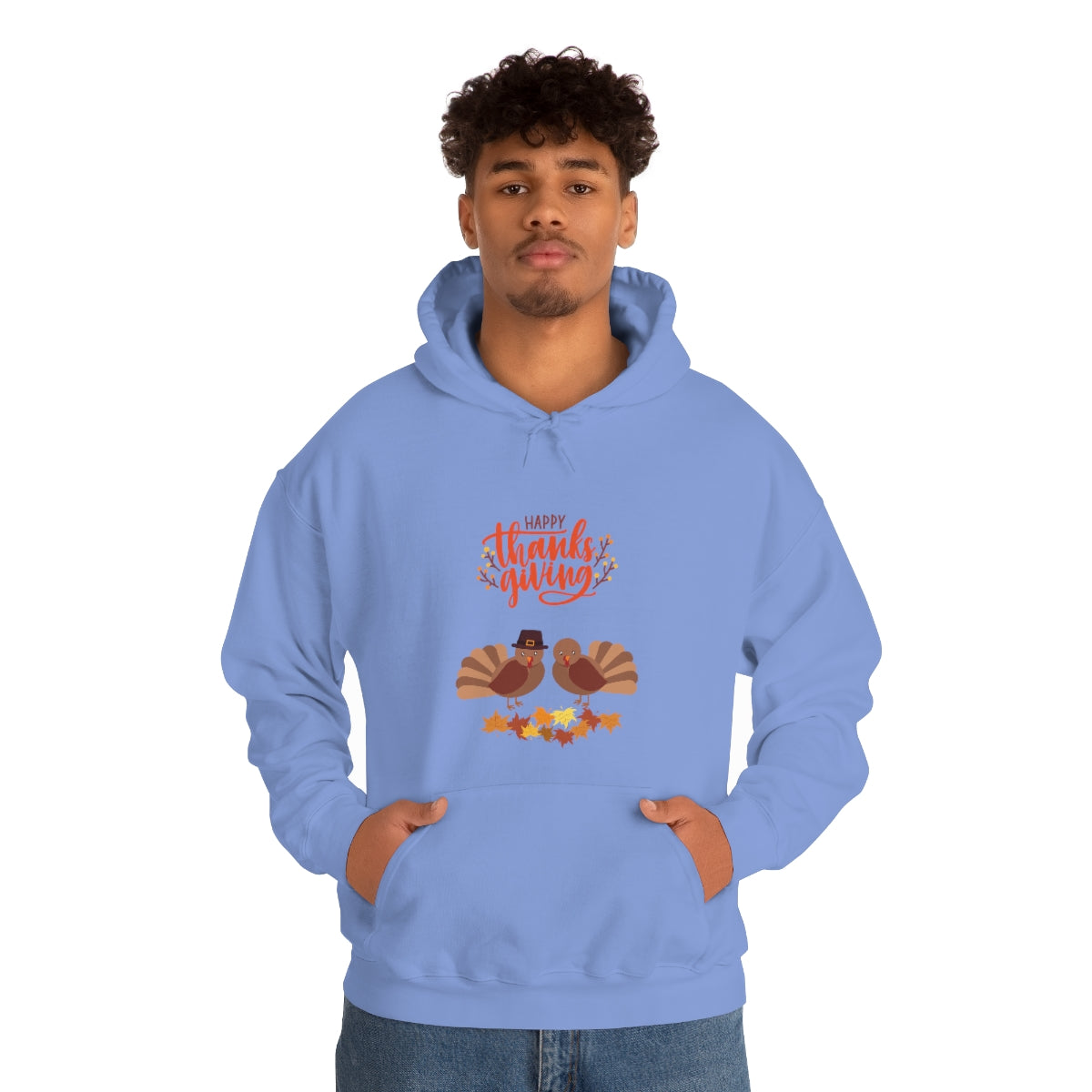 Cute Thanksgiving Turkey Pilgrims Unisex Heavy Blend™ Hooded Sweatshirt