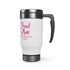 Proud Mom Stainless Steel Travel Mug with Handle, 14oz