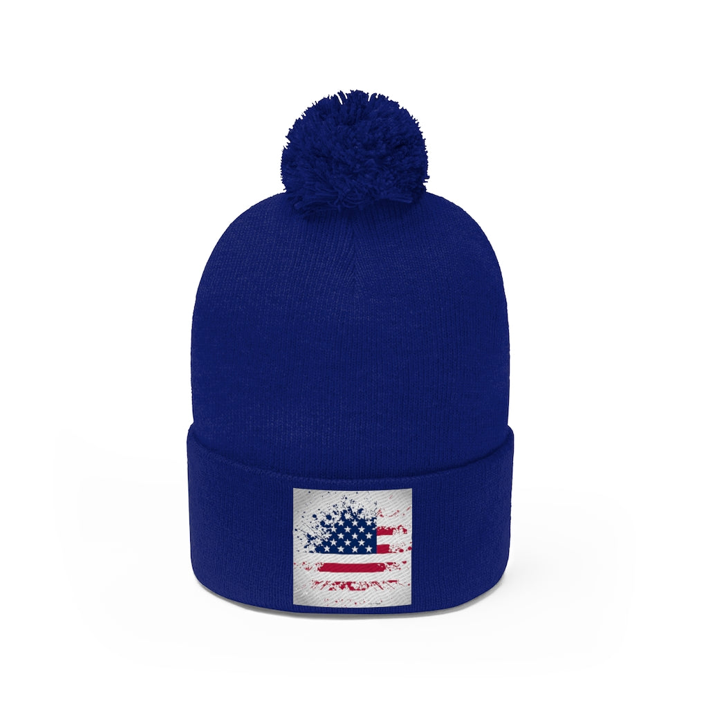 Old Glory Pom Pom Beanie