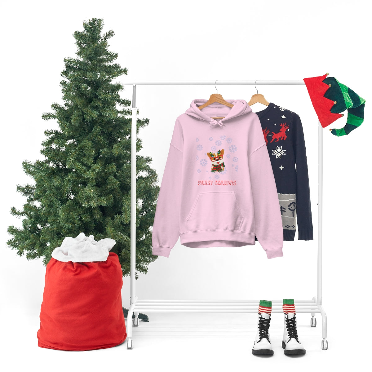 Merry Corgmas Unisex Heavy Blend™ Hooded Sweatshirt