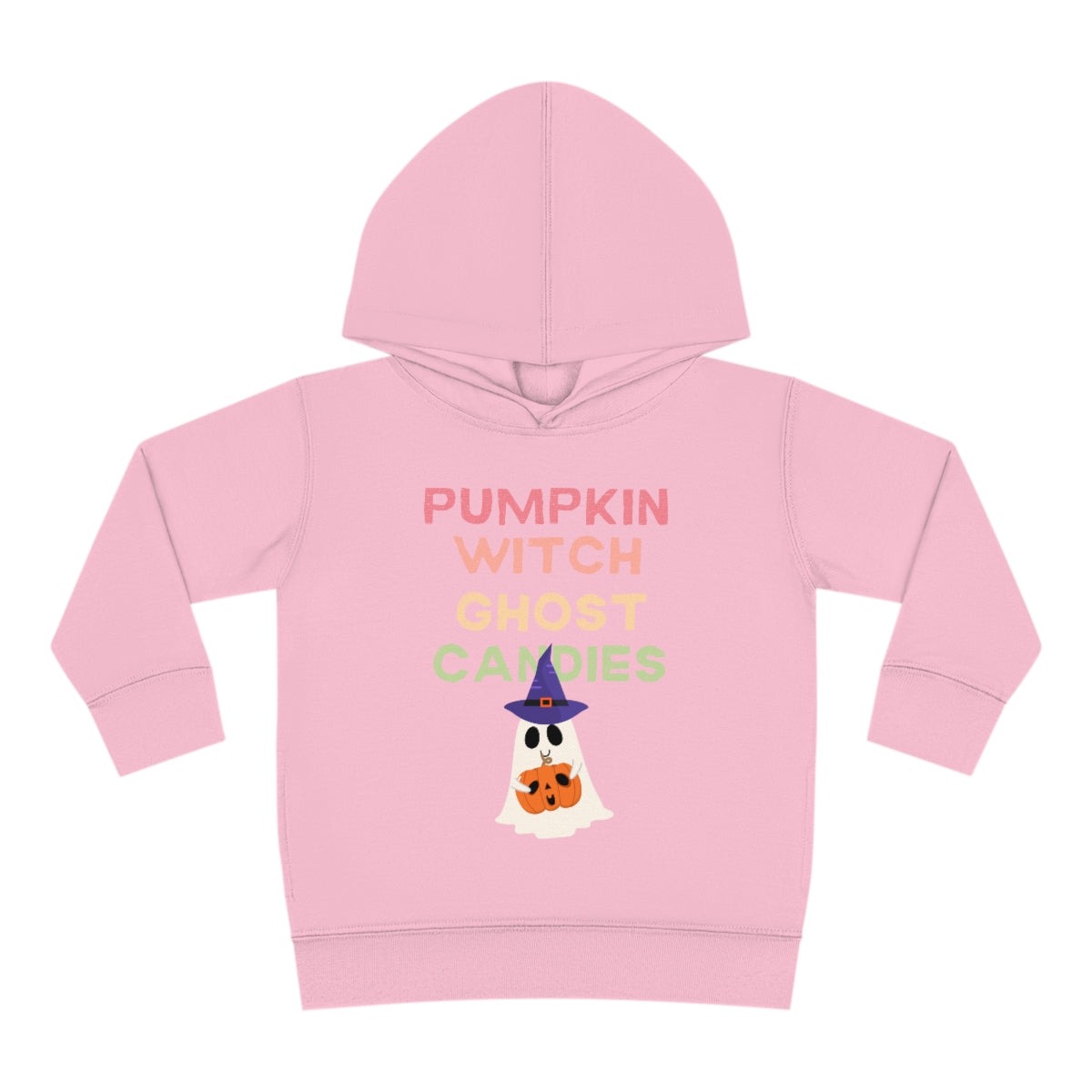 Pumpkin Witch Ghost Candies Toddler Pullover Fleece Hoodie