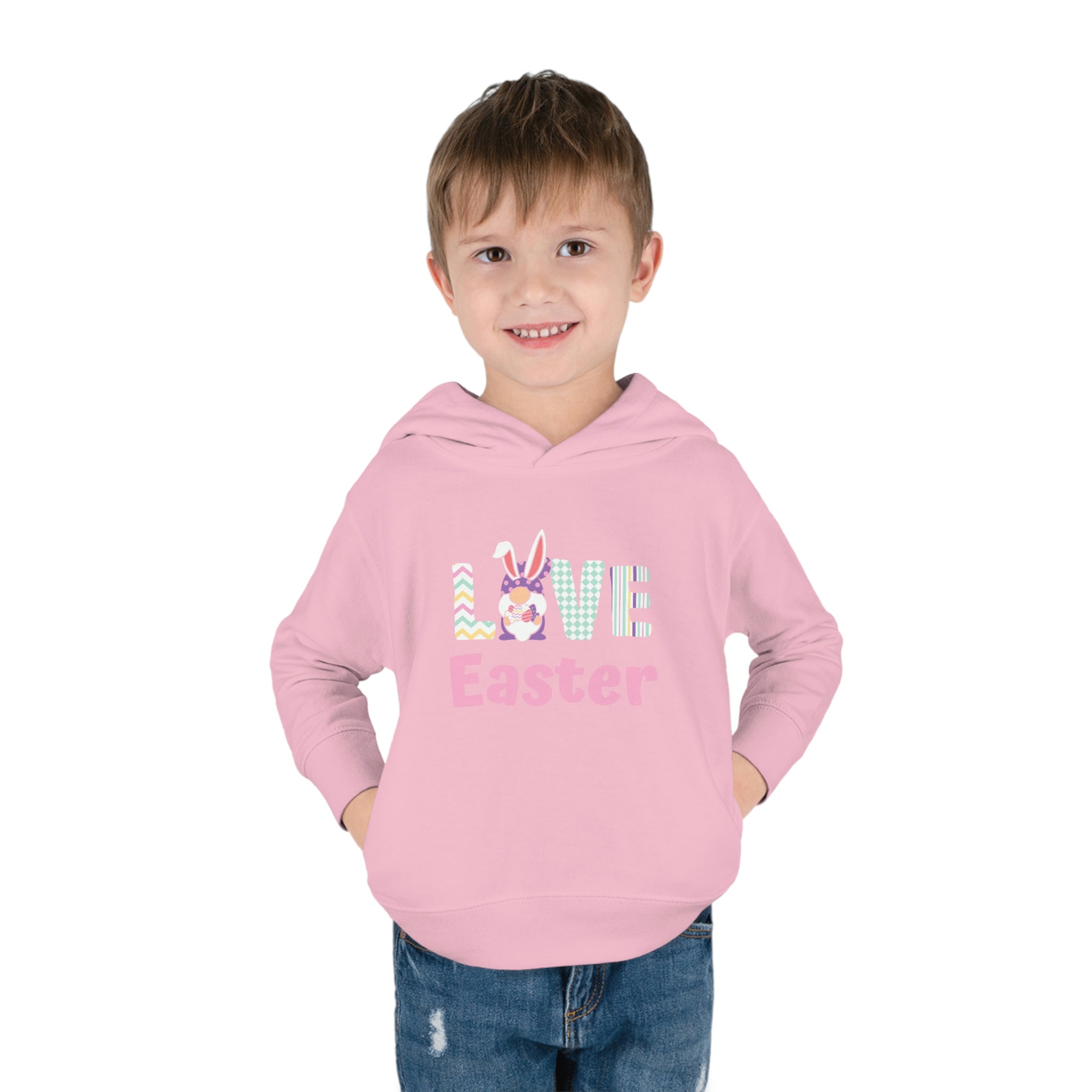 Gnome Love Easter Toddler Pullover Fleece Hoodie