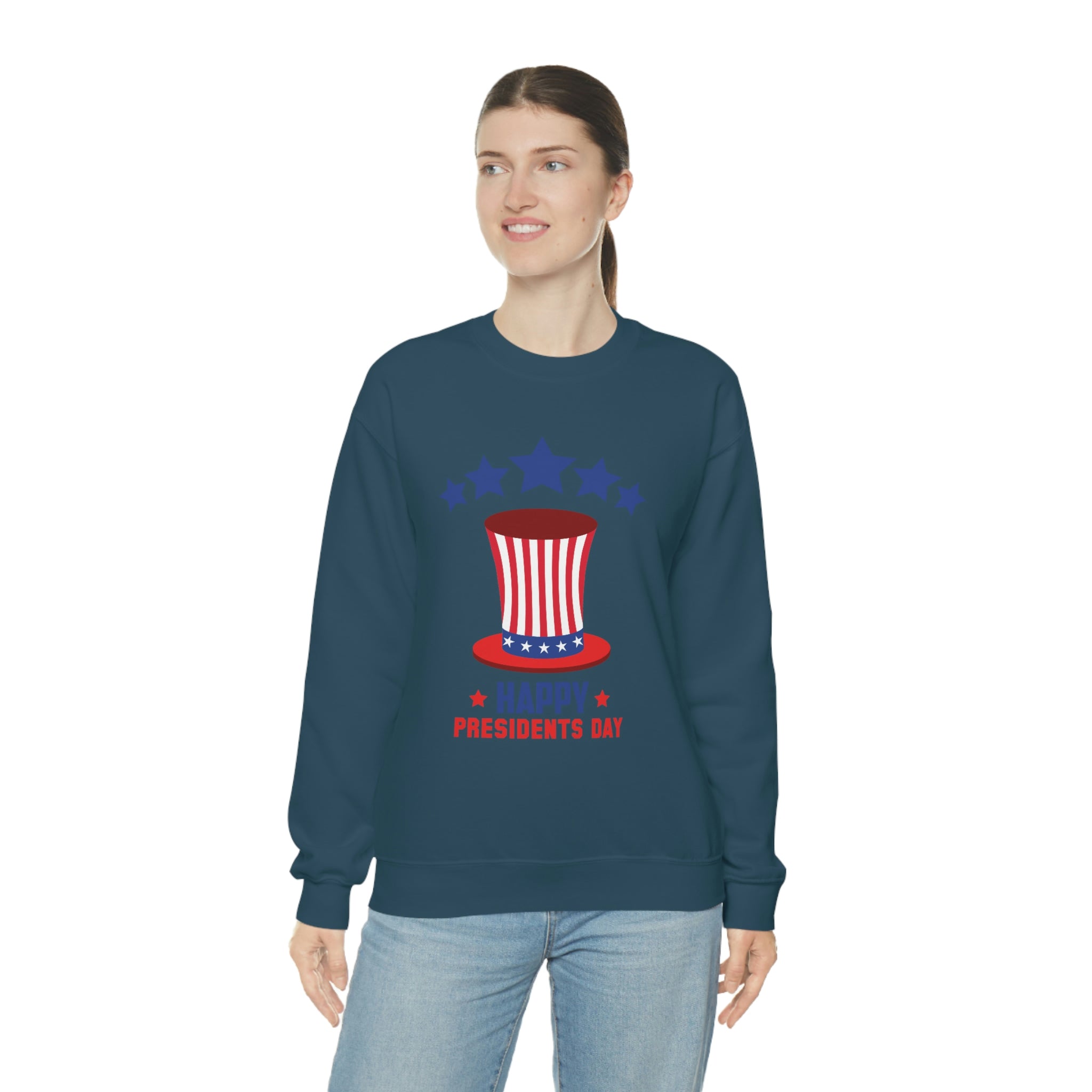 Happy President's Day Hat Unisex Heavy Blend™ Crewneck Sweatshirt