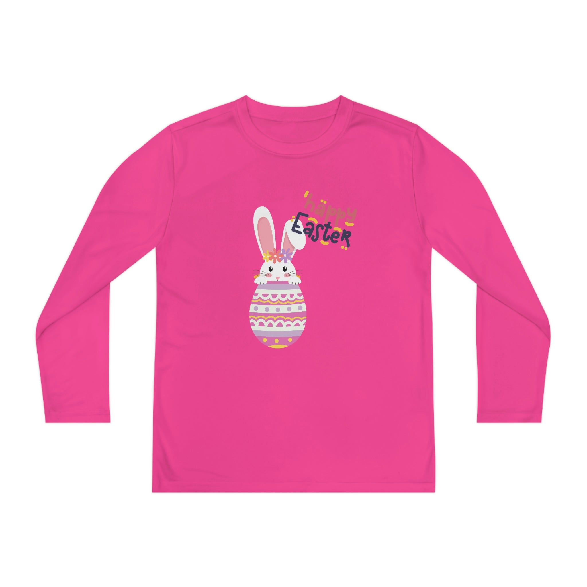 Happy Easter Day Bunny Youth Long Sleeve Competitor Tee