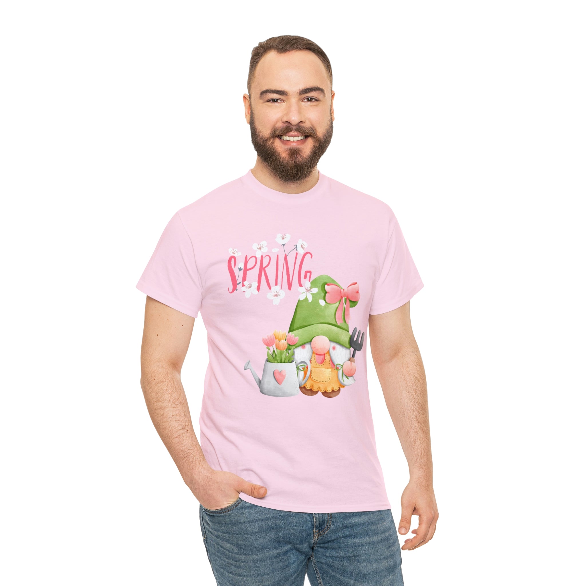 Gnome Happy Spring Unisex Heavy Cotton Tee