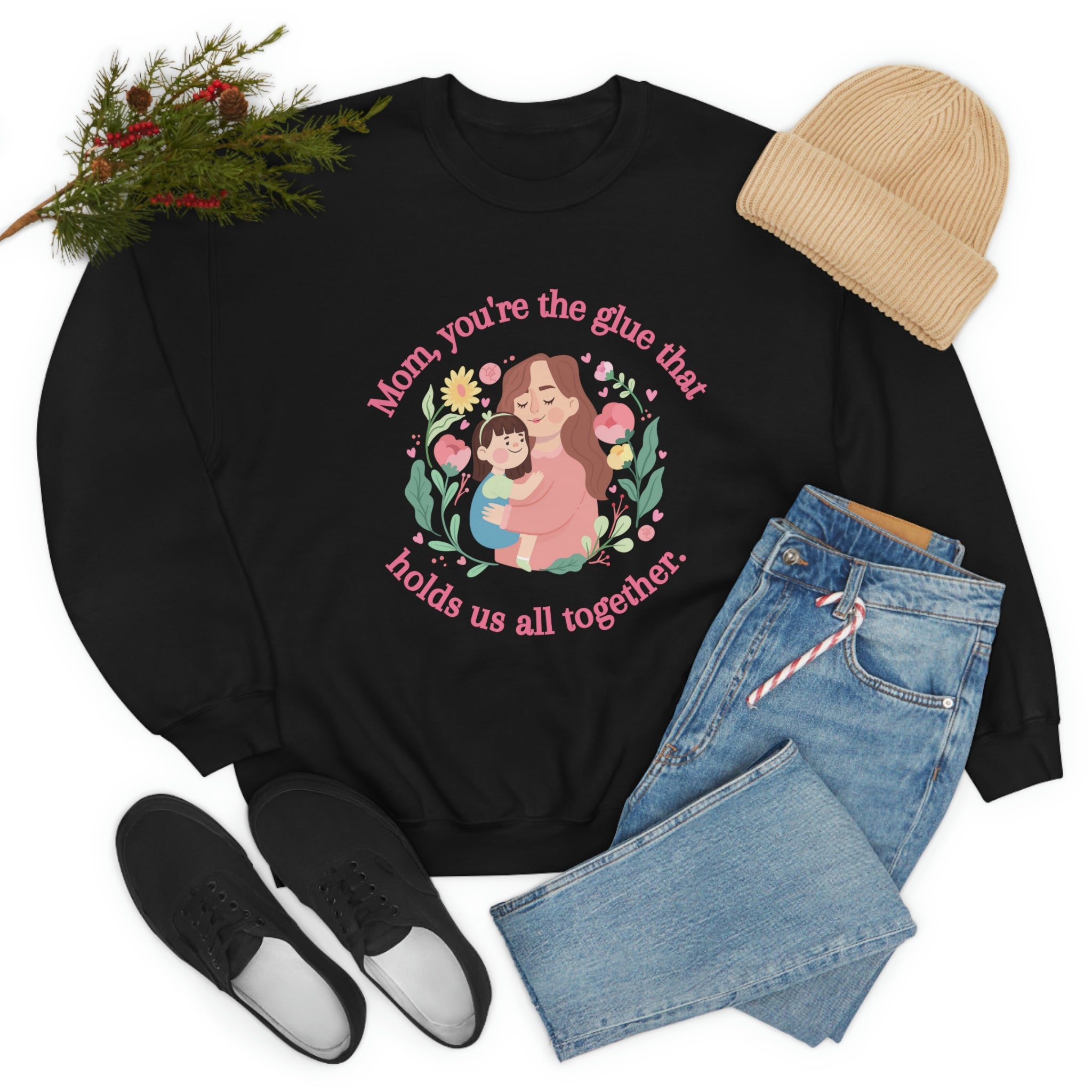 Mom You're The Glue Unisex Heavy Blend™ Crewneck Sweatshirt