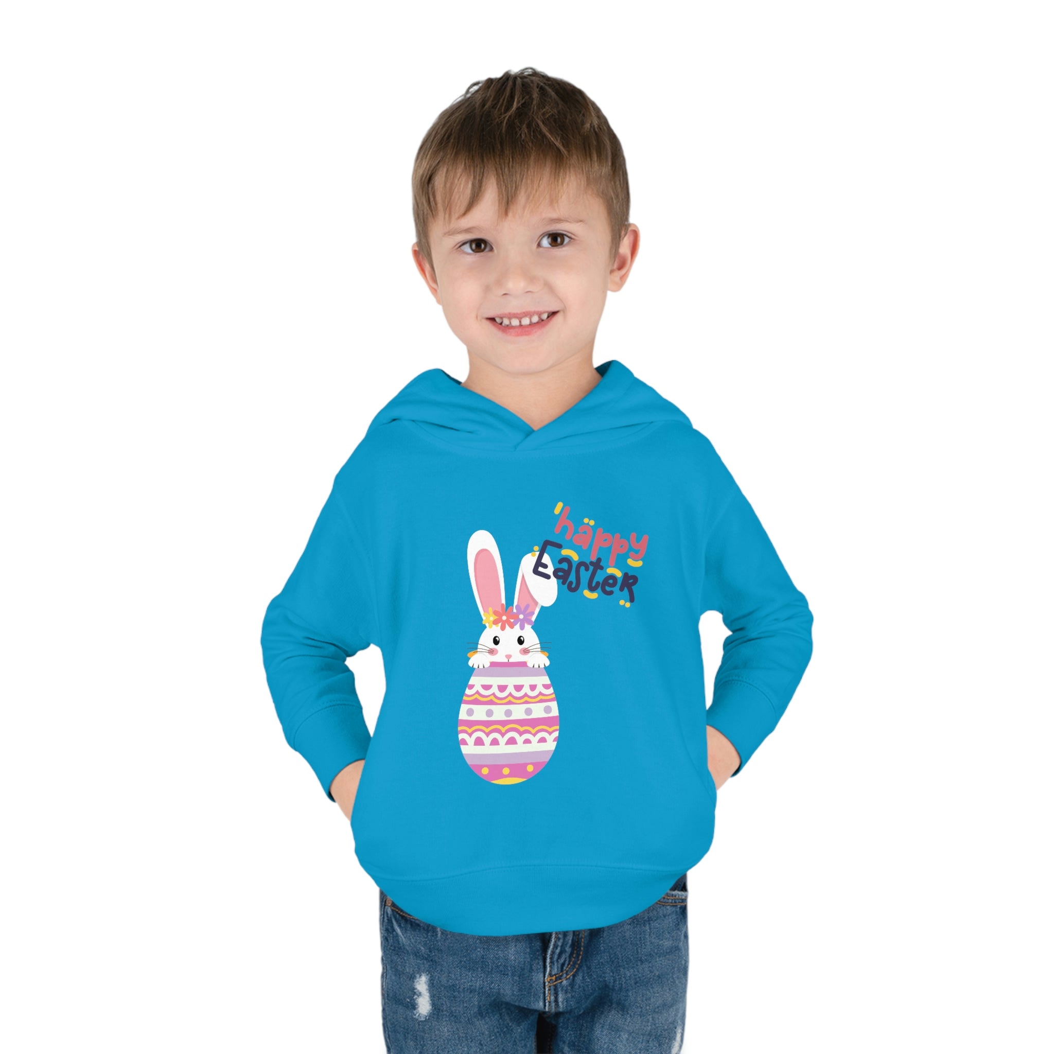 Happy Easter Day Bunny Toddler Pullover Fleece Hoodie