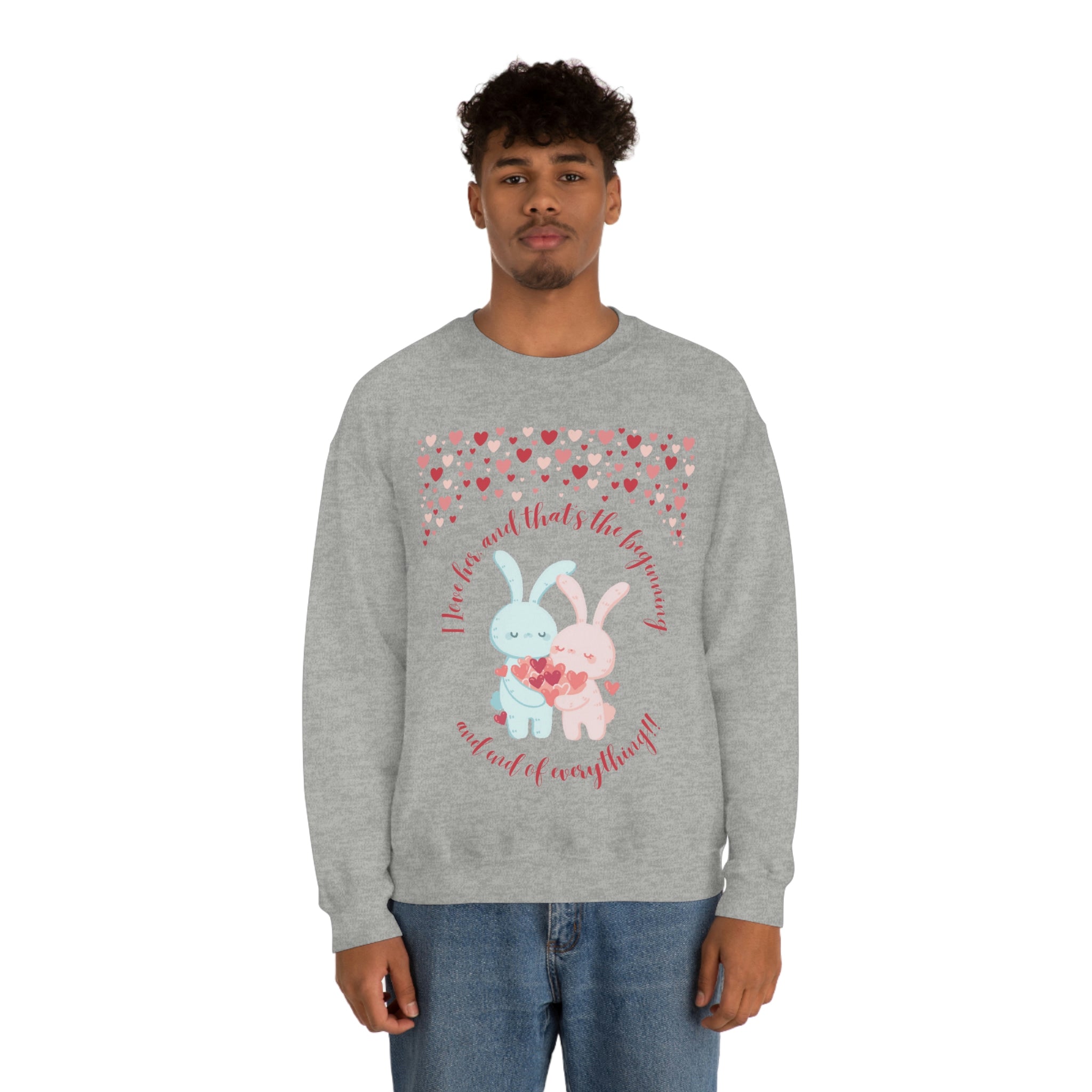 The I Love Her U & Me Unisex Heavy Blend™ Crewneck Sweatshirt