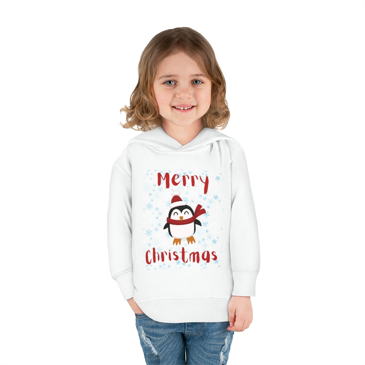 Cute Penguin Christmas Toddler Pullover Fleece Hoodie