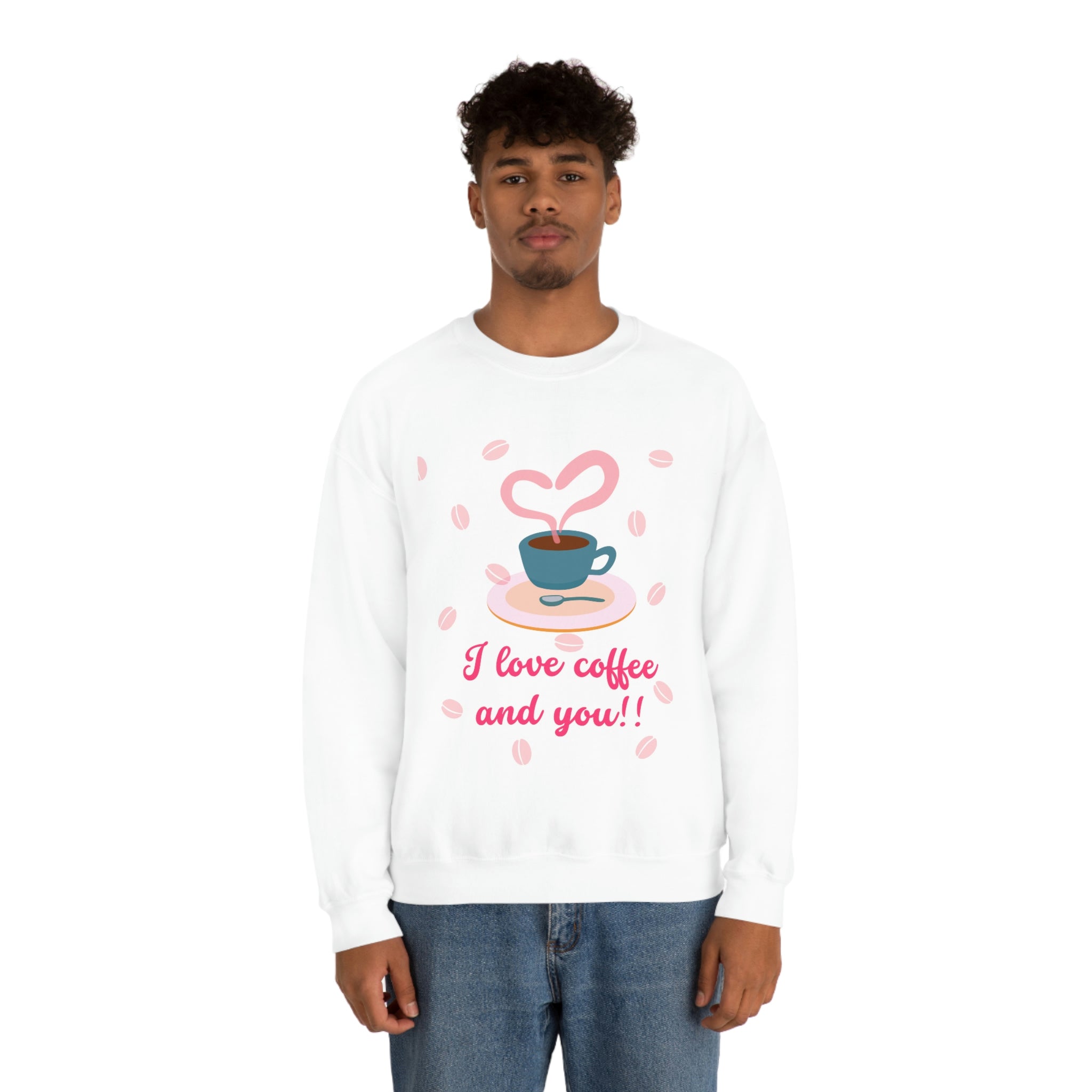 I Love Coffee & You!! Unisex Heavy Blend™ Crewneck Sweatshirt