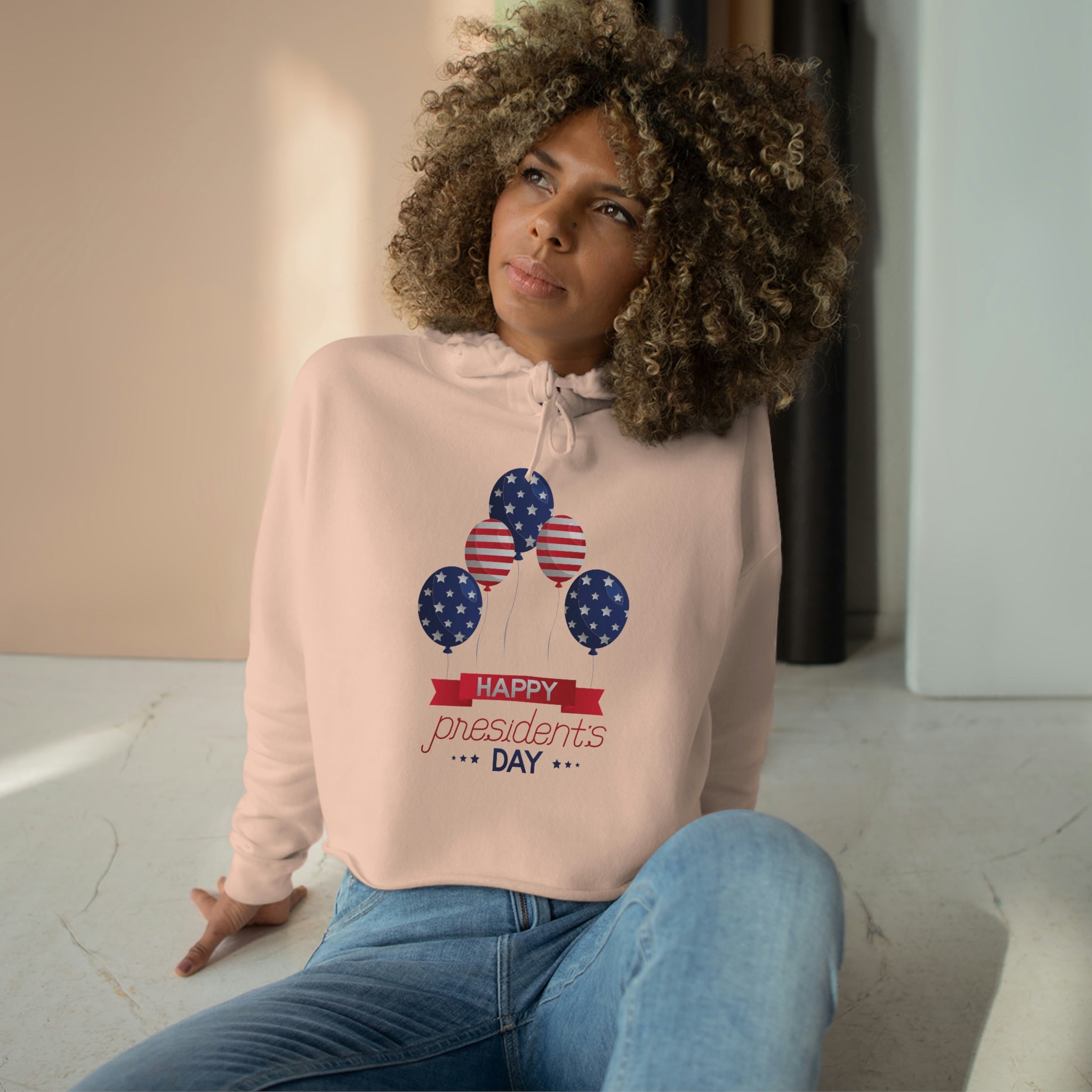 Happy President's Day Stars & Stripe Crop Hoodie