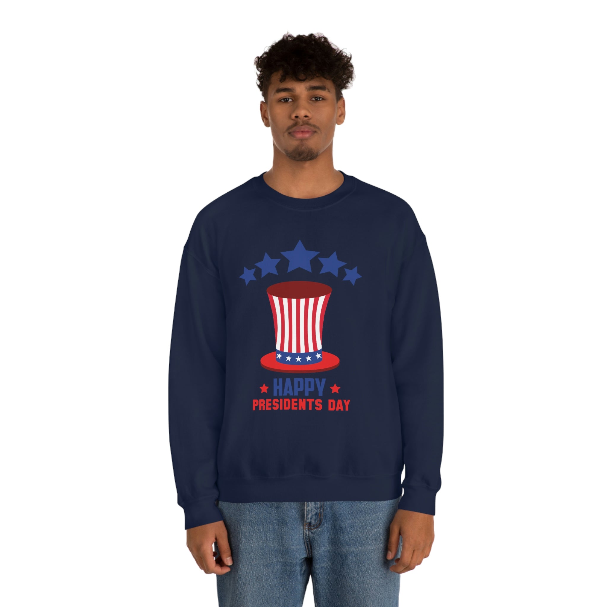 Happy President's Day Hat Unisex Heavy Blend™ Crewneck Sweatshirt