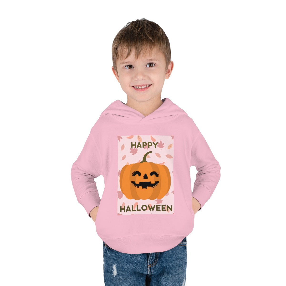 Happy Smiling Halloween Toddler Pullover Fleece Hoodie