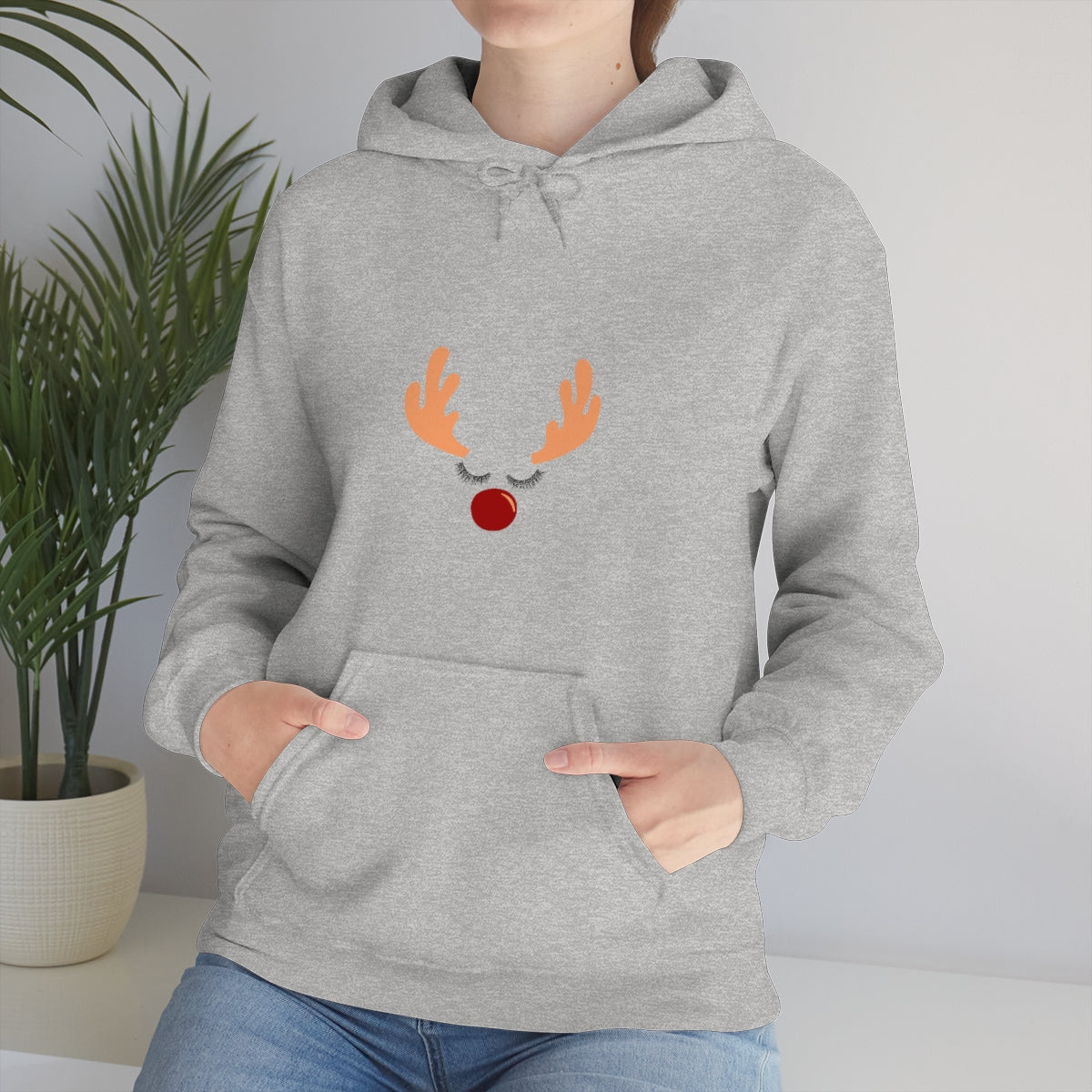 Reindeer Christmas Unisex Heavy Blend™ Hooded Sweatshirt