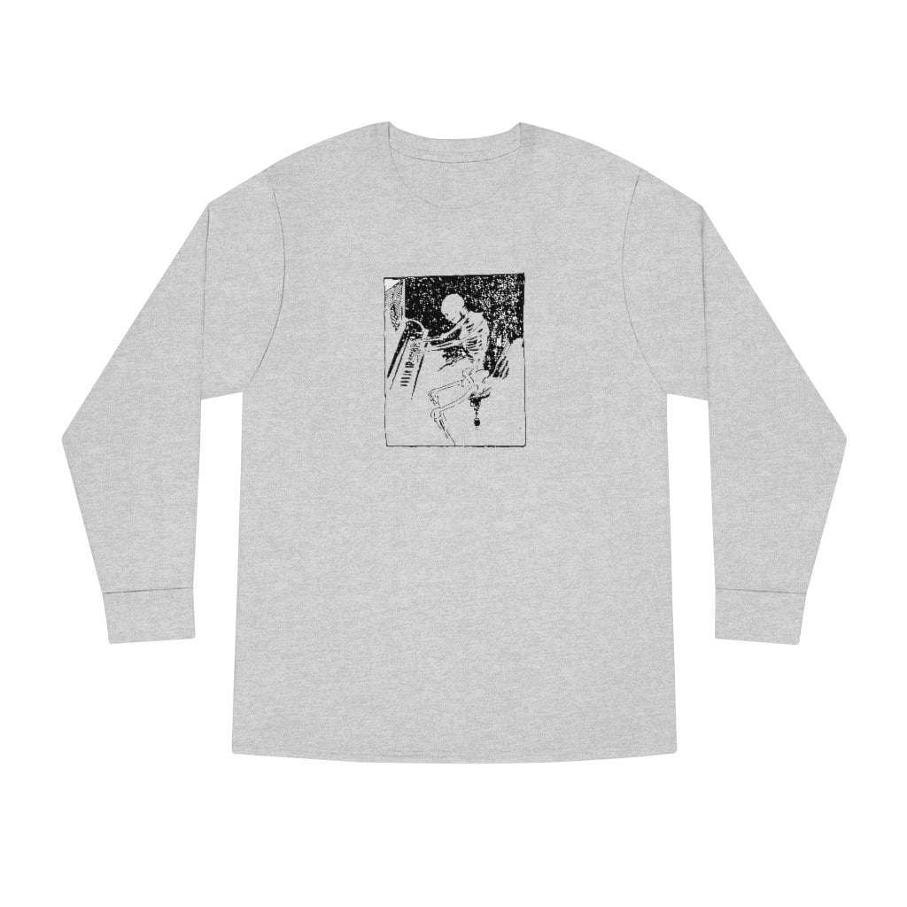 Skeletor Piano Player Long Sleeve Crewneck Tee