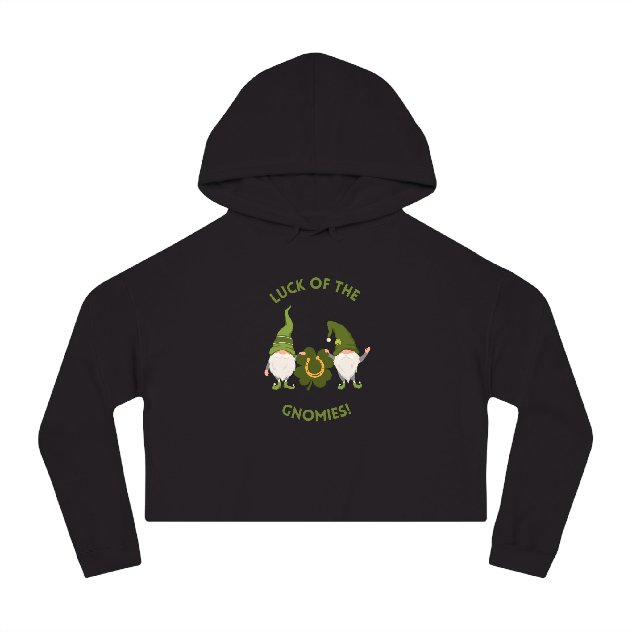 The Luck Of The Gnomies! Women’s Cropped Hooded Sweatshirt