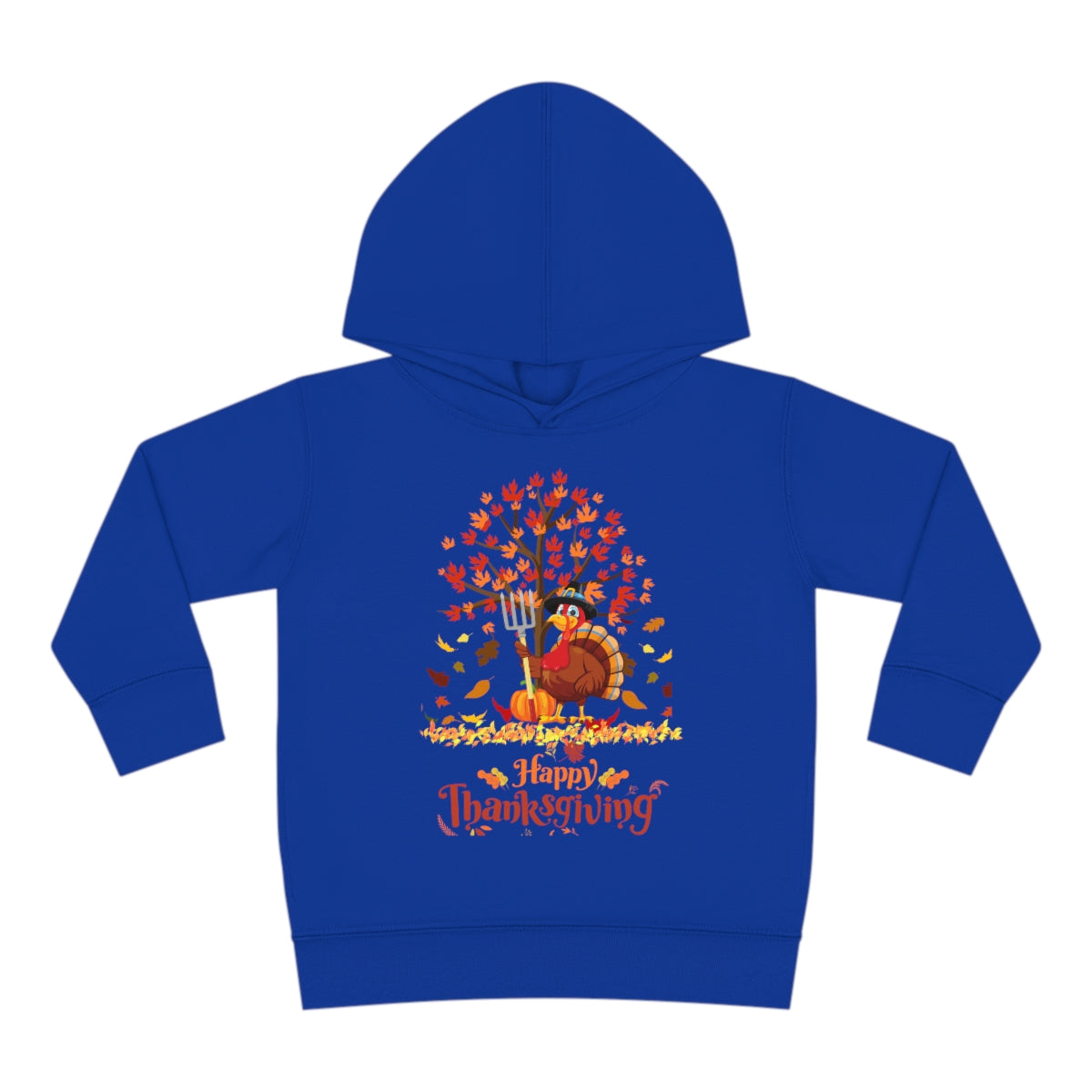 Happy Thanksgiving Turkey Pilgrim Toddler Pullover Fleece Hoodie