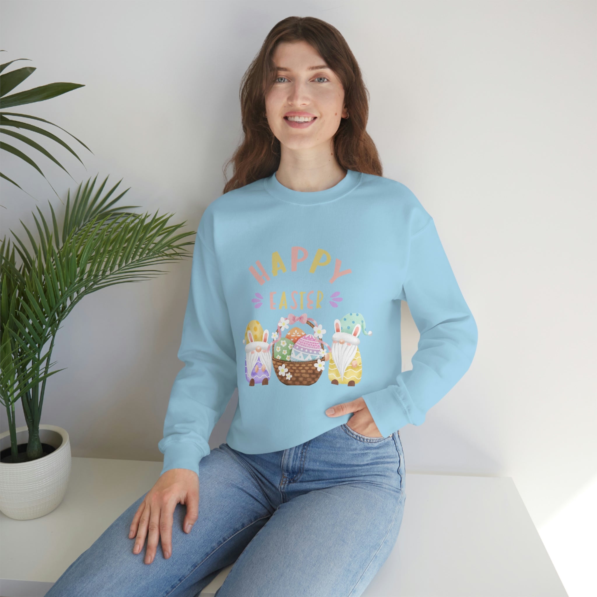 Happy Easter Gnome Unisex Heavy Blend™ Crewneck Sweatshirt