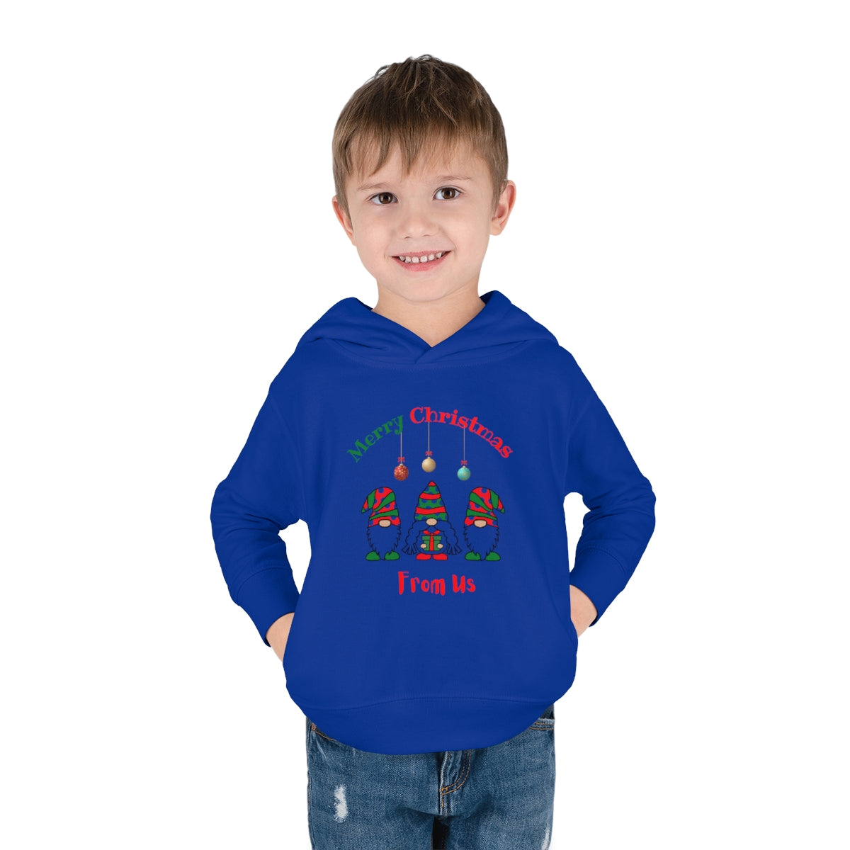 Gnome Merry Christmas Toddler Pullover Fleece Hoodie