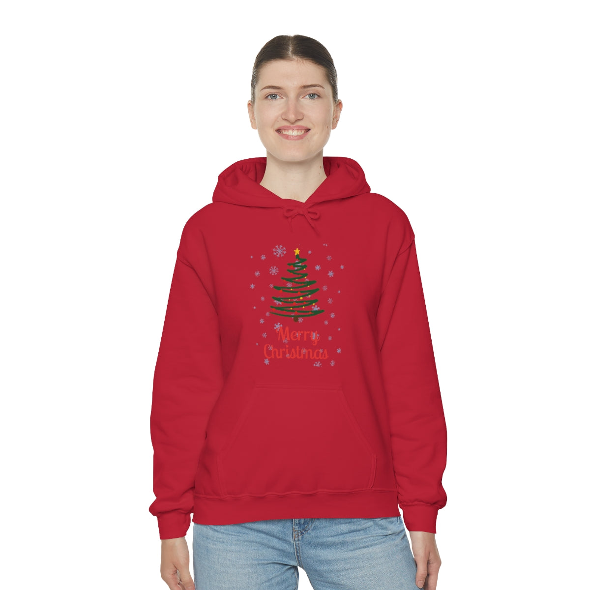 Merry Christmas Tree Unisex Heavy Blend™ Hooded Sweatshirt