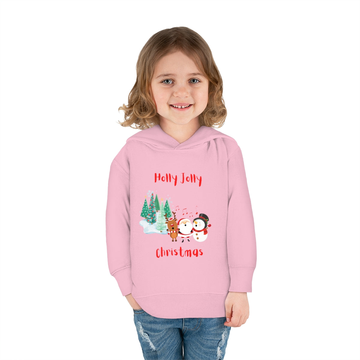 Holly Jolly Christmas Toddler Pullover Fleece Hoodie