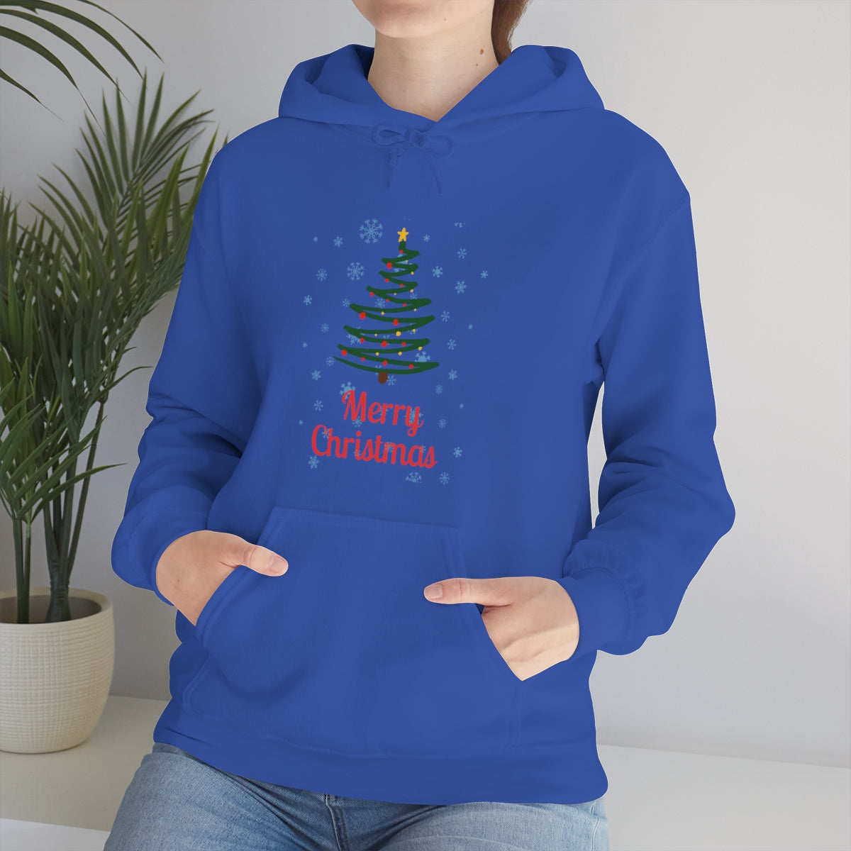 Merry Christmas Tree Unisex Heavy Blend™ Hooded Sweatshirt