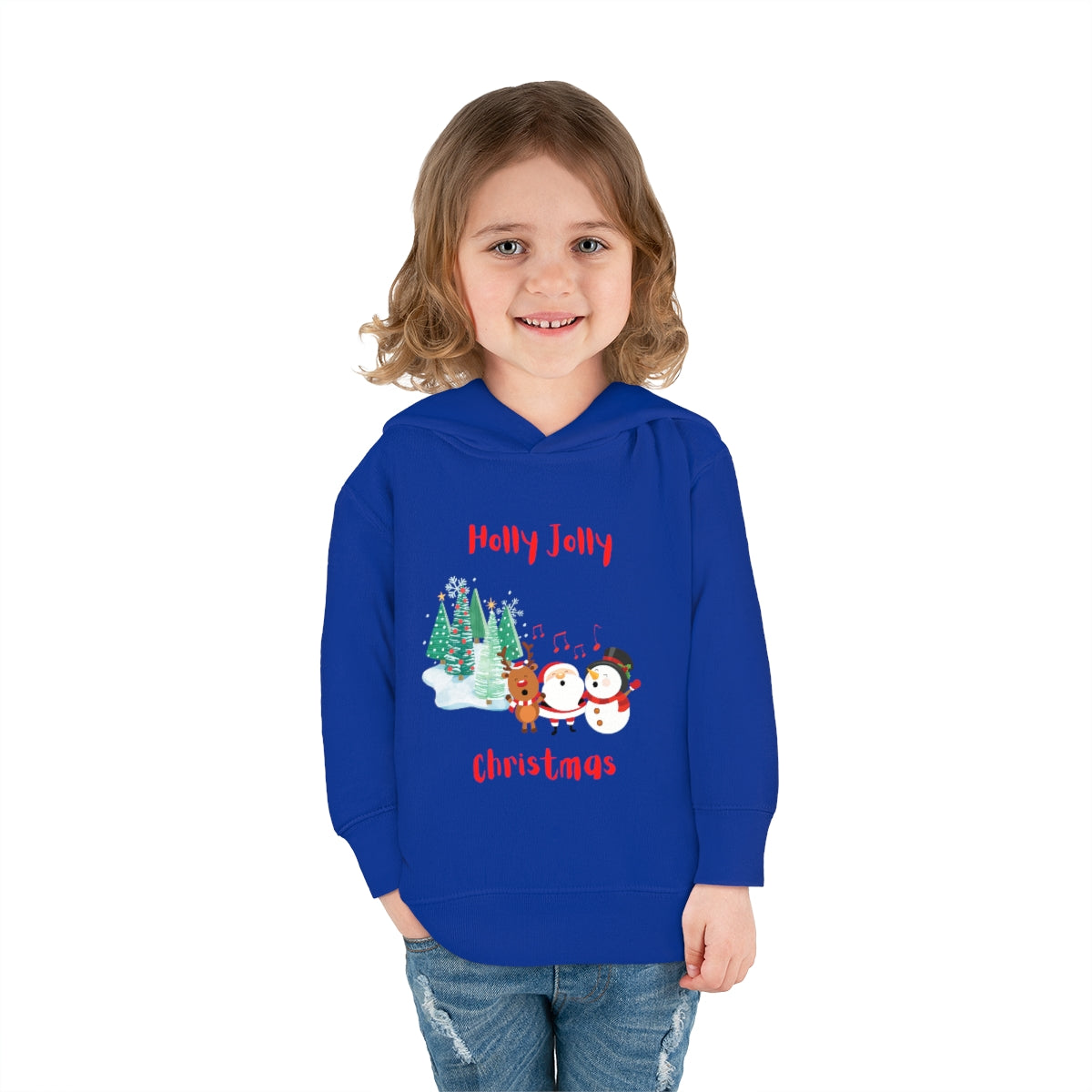 Holly Jolly Christmas Toddler Pullover Fleece Hoodie