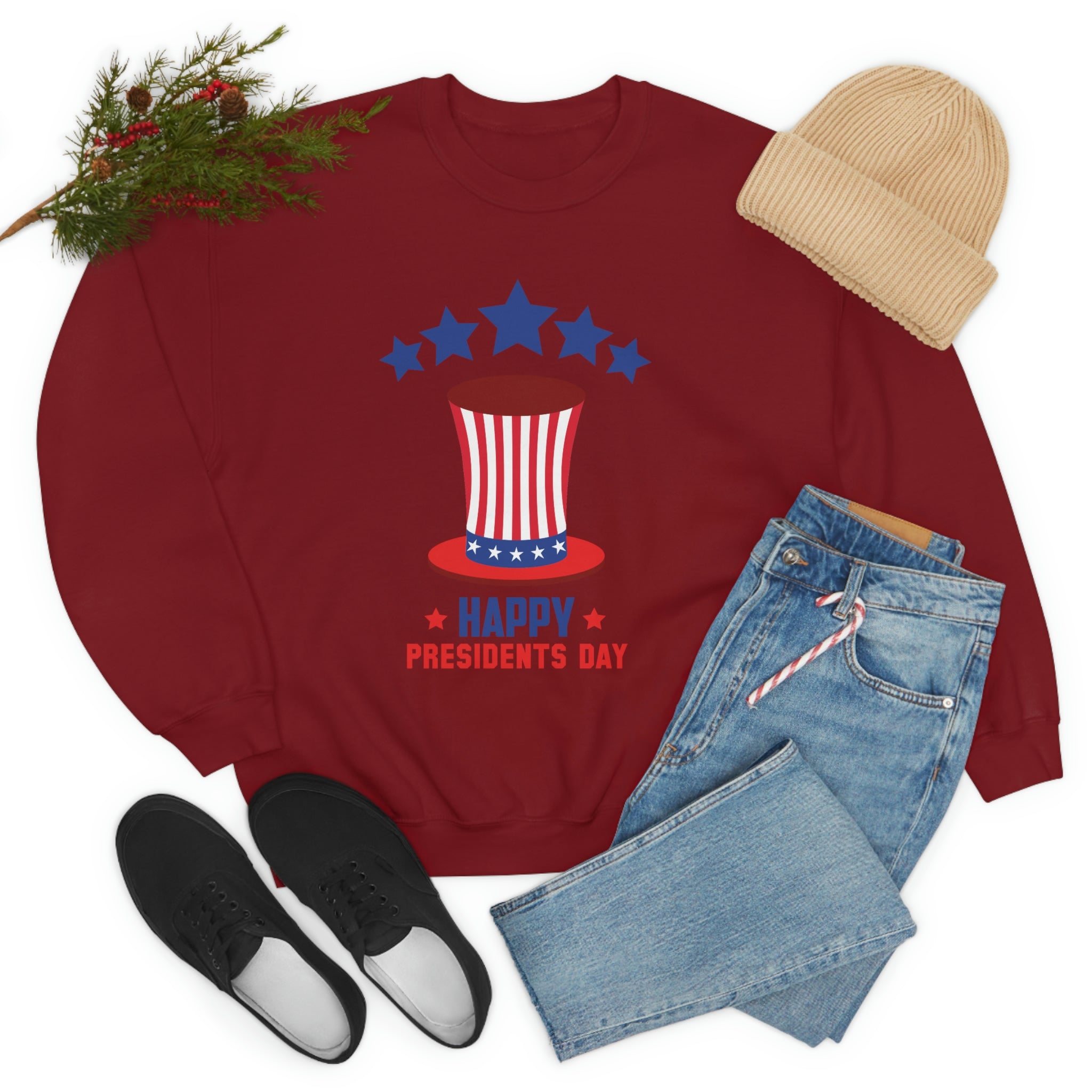 Happy President's Day Hat Unisex Heavy Blend™ Crewneck Sweatshirt