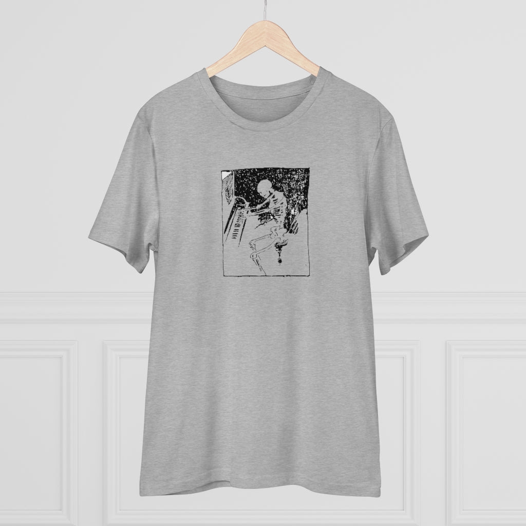 Skeleton Piano Player Organic Creator T-shirt - Unisex