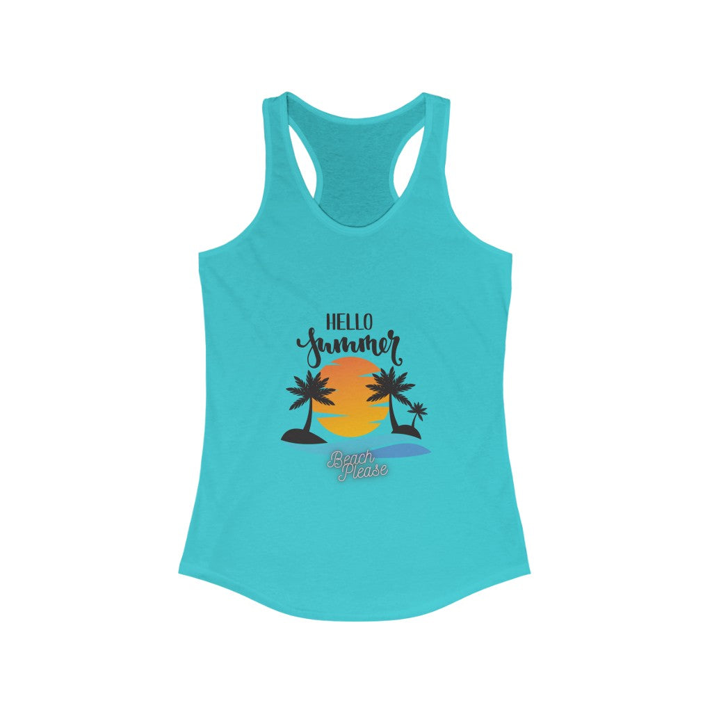 Hello Summer Beach Please Women's Ideal Racerback Tank