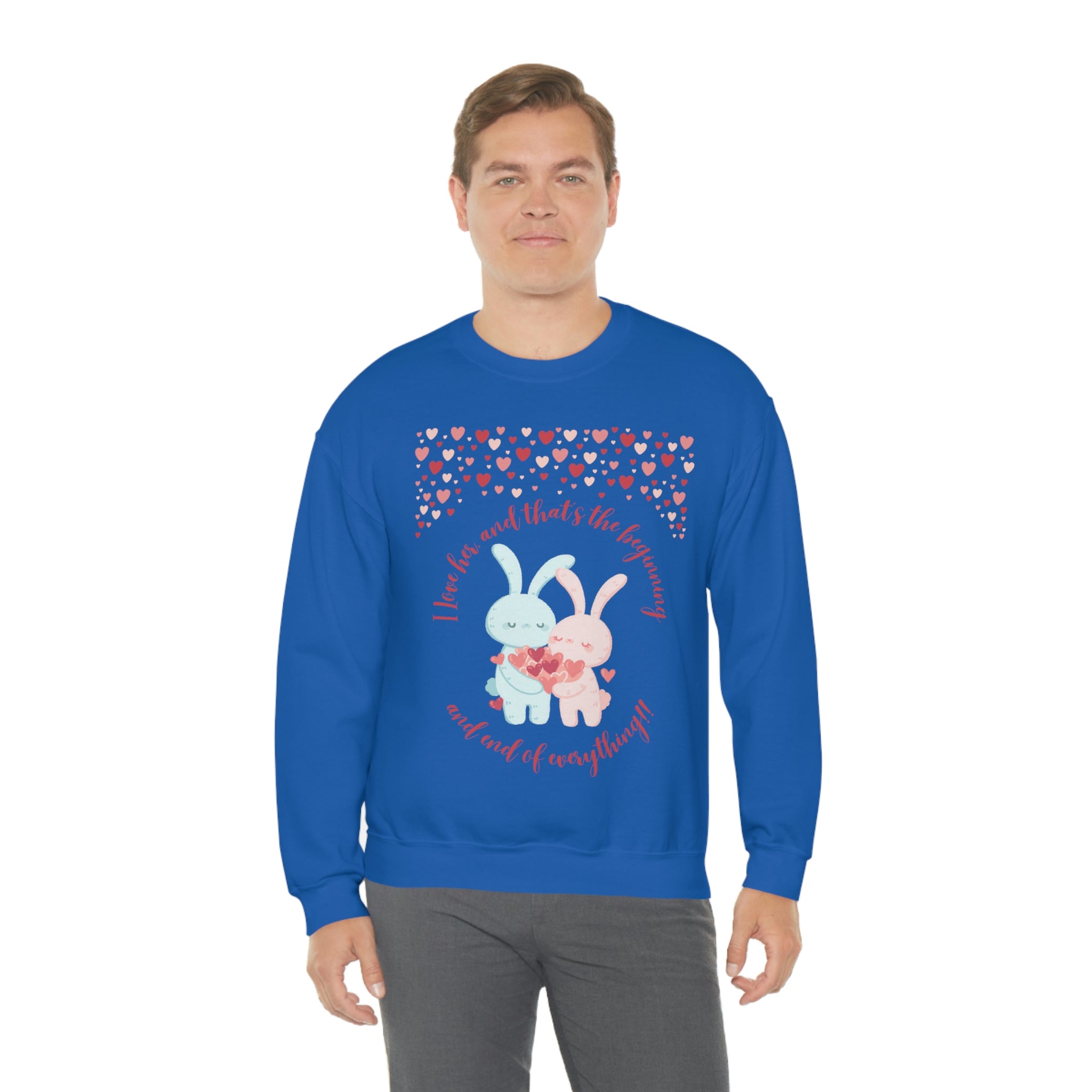 The I Love Her U & Me Unisex Heavy Blend™ Crewneck Sweatshirt