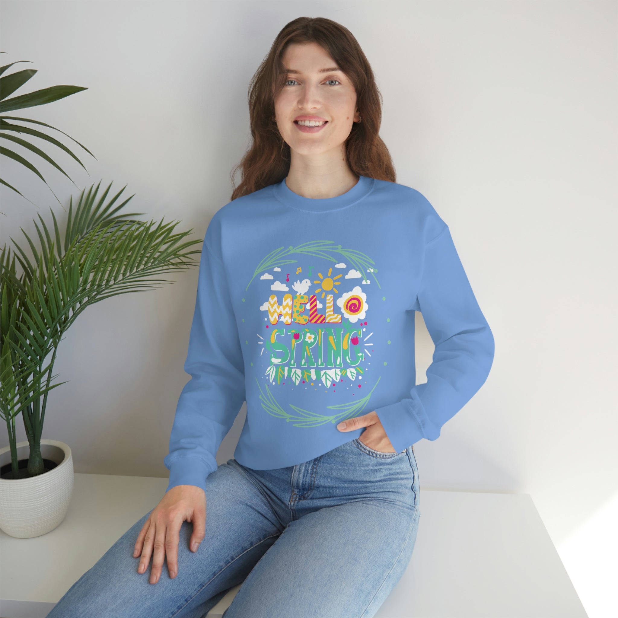 Hello Spring Unisex Heavy Blend™ Crewneck Sweatshirt