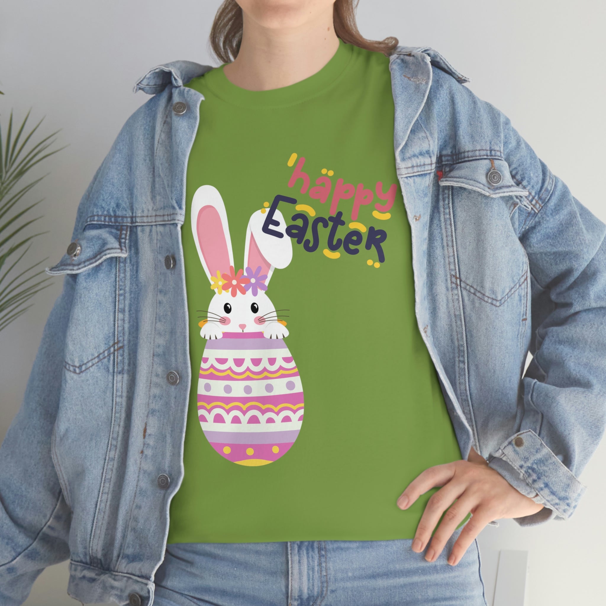 Happy Easter Day Bunny Unisex Heavy Cotton Tee