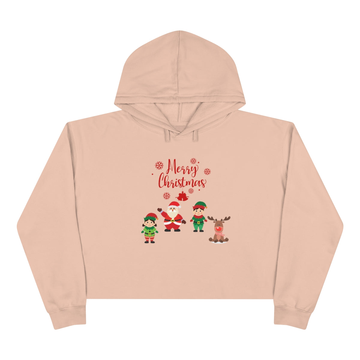 Merry Christmas From Santa & Helpers Crop Hoodie