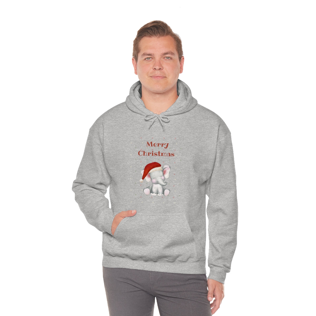 Cute Christmas Elephant Unisex Heavy Blend™ Hooded Sweatshirt