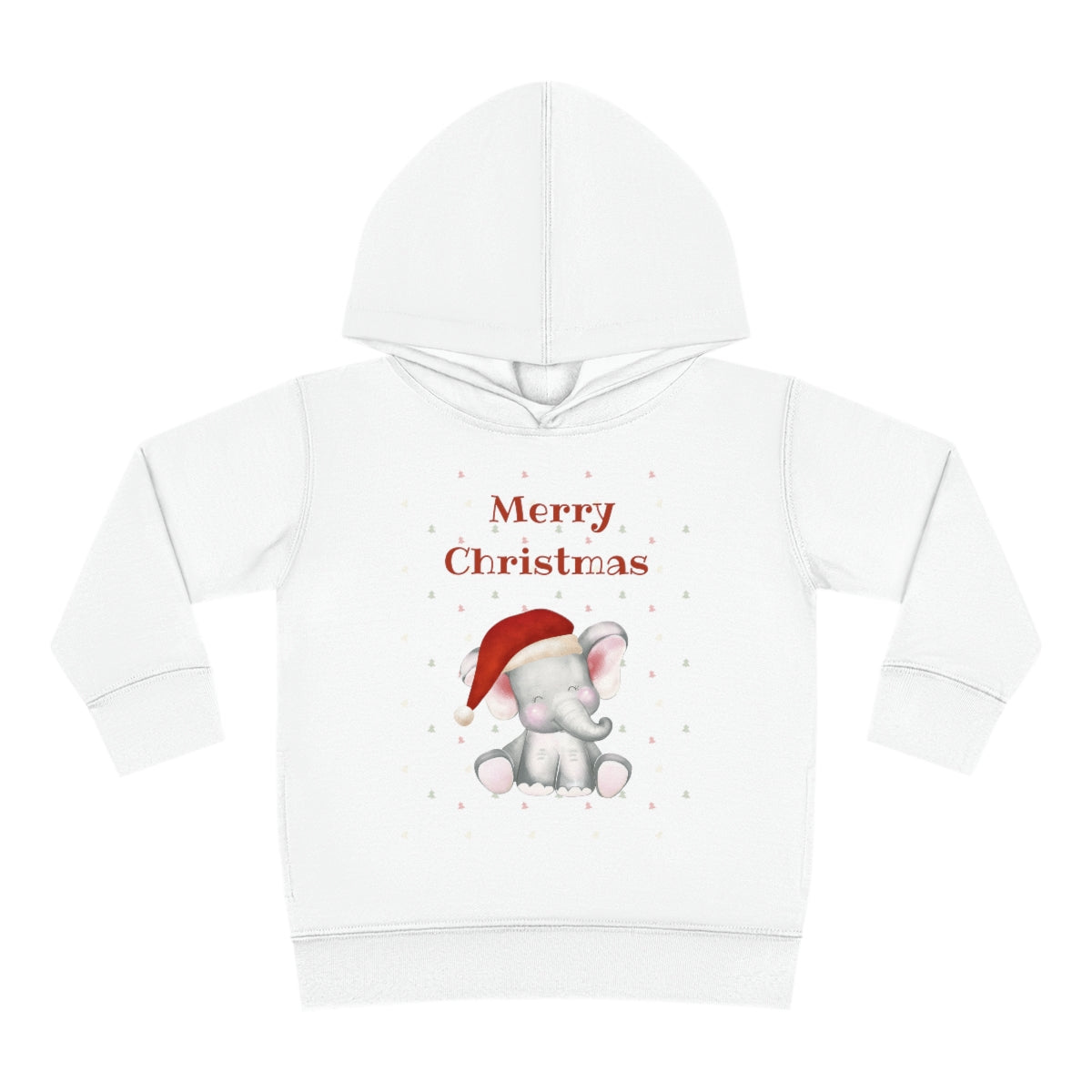 Cute Christmas Elephant Toddler Pullover Fleece Hoodie