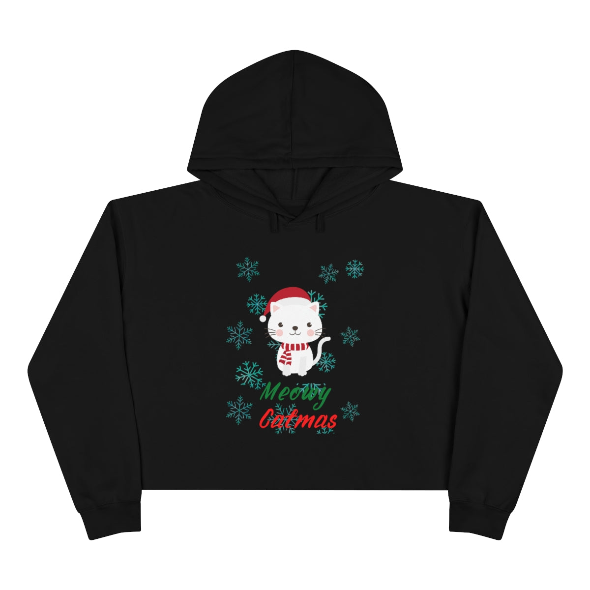 Meowy Catmas Crop Hoodie