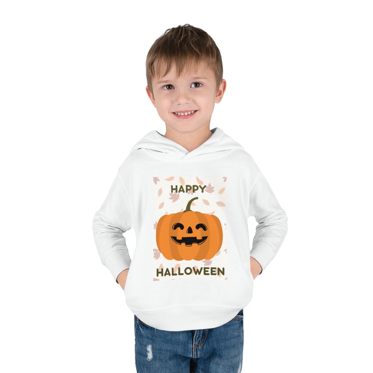 Happy Smiling Halloween Toddler Pullover Fleece Hoodie