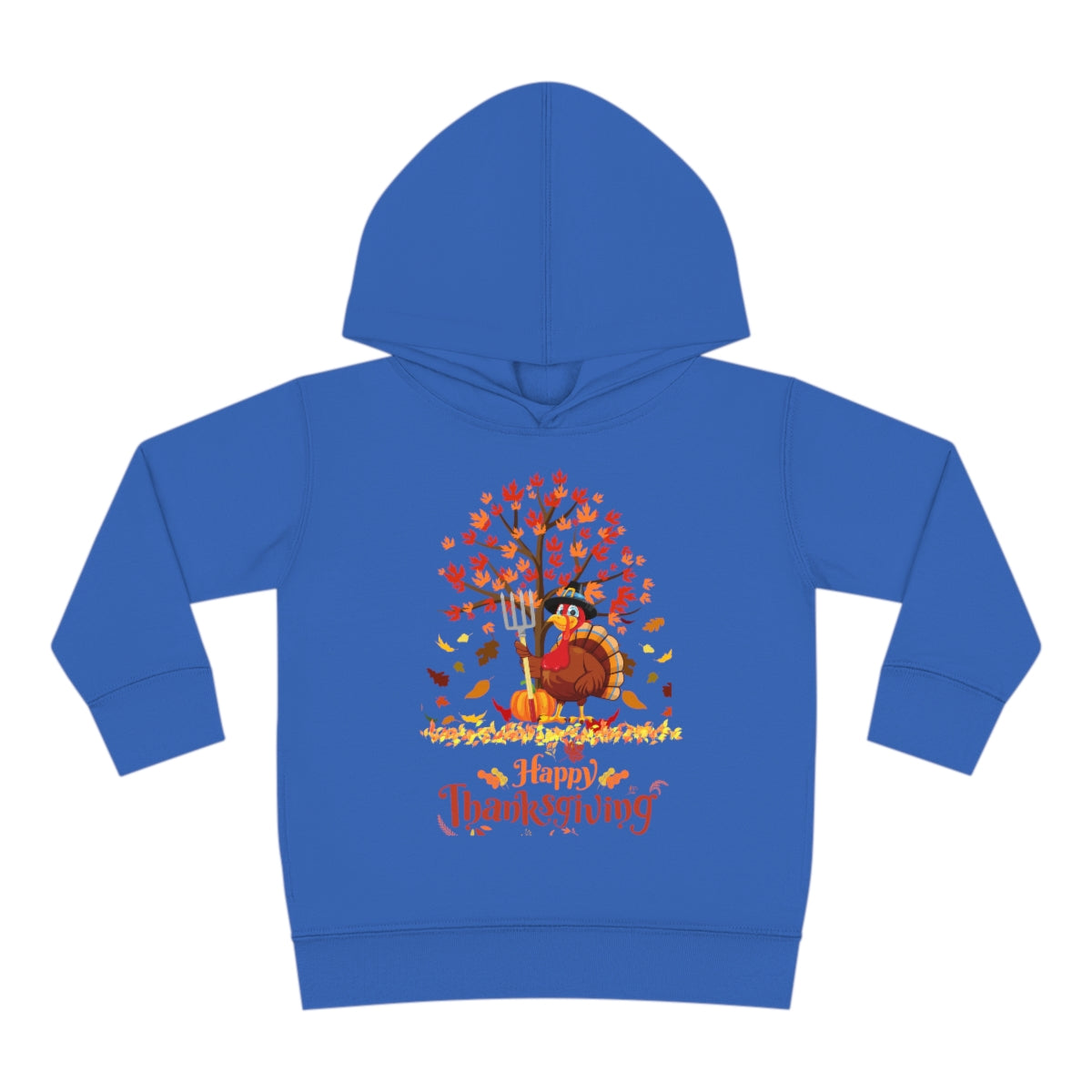 Happy Thanksgiving Turkey Pilgrim Toddler Pullover Fleece Hoodie