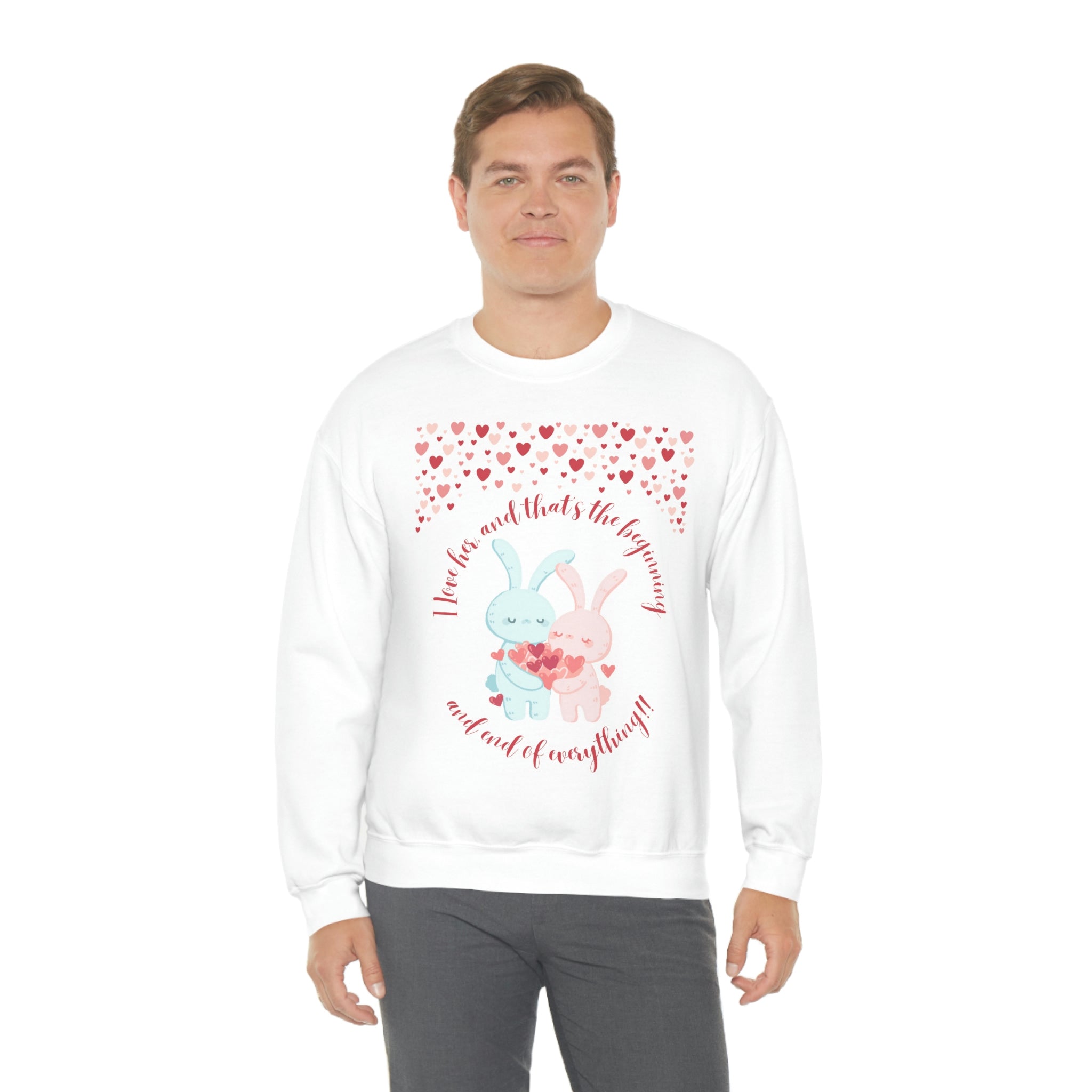 The I Love Her U & Me Unisex Heavy Blend™ Crewneck Sweatshirt