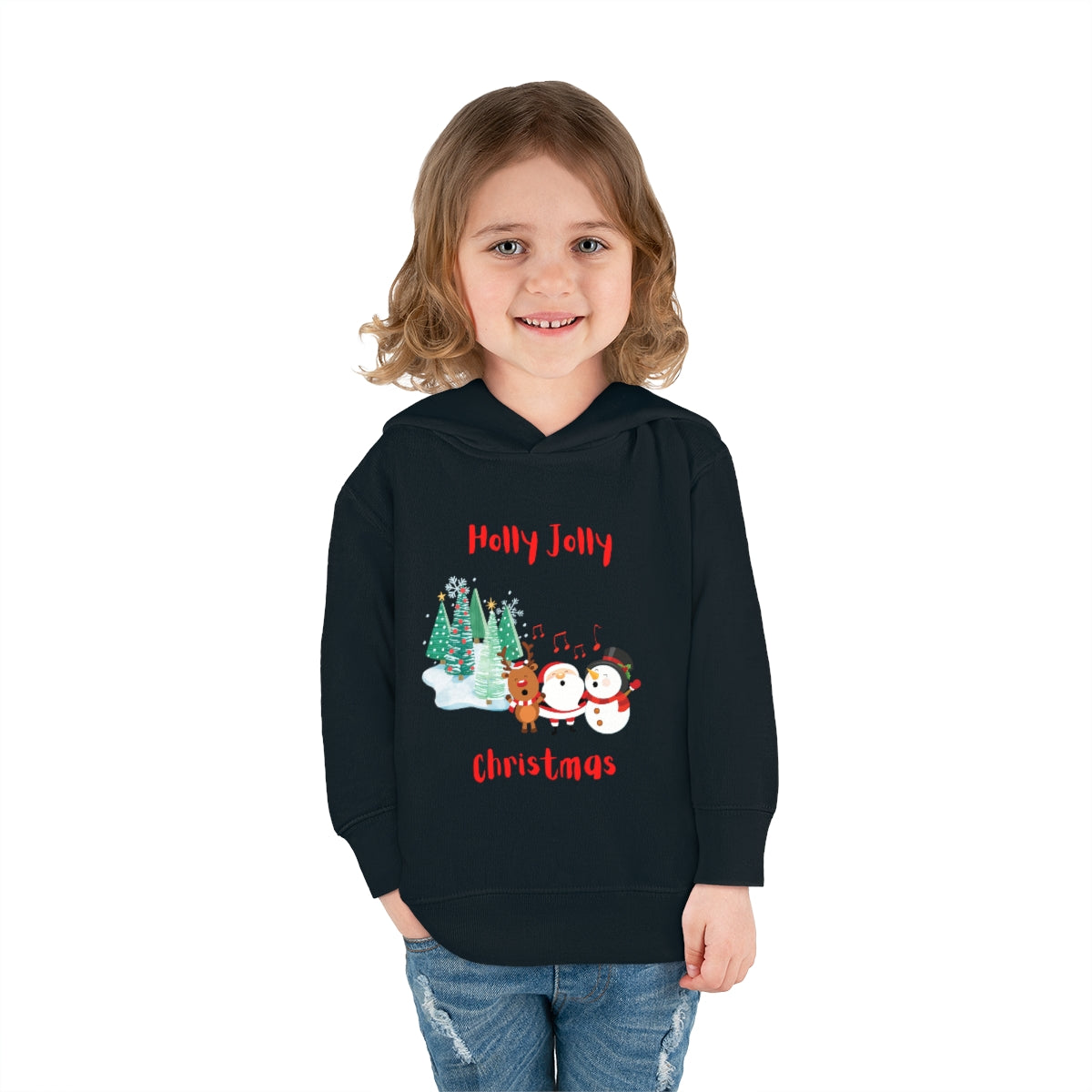 Holly Jolly Christmas Toddler Pullover Fleece Hoodie