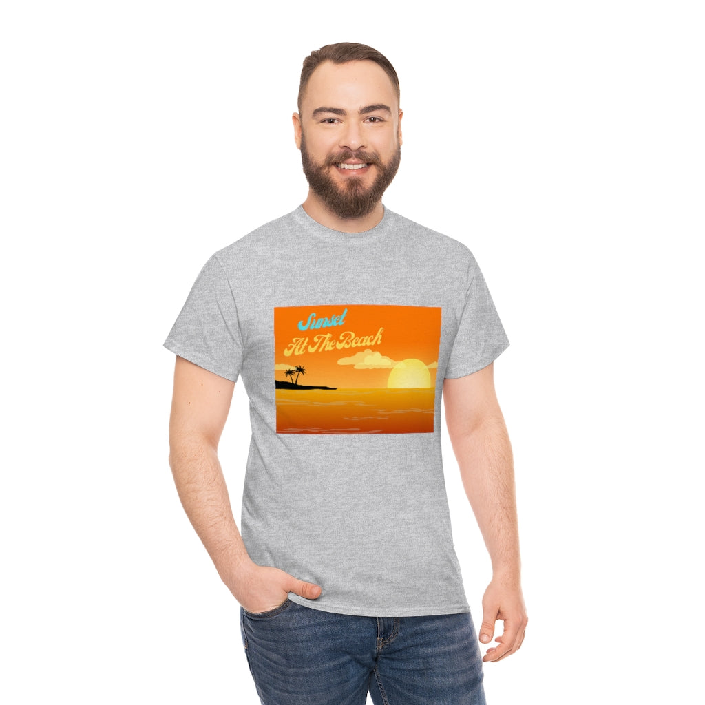 Sunset At The Beach Unisex Heavy Cotton Tee