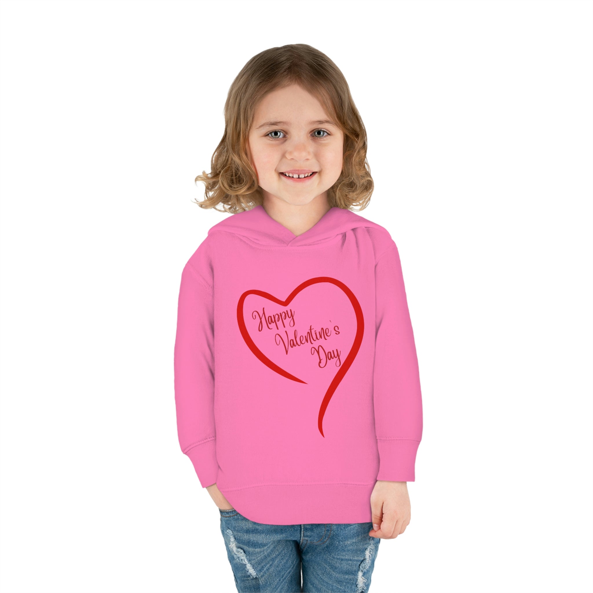 Happy Valentine's Day Toddler Pullover Fleece Hoodie