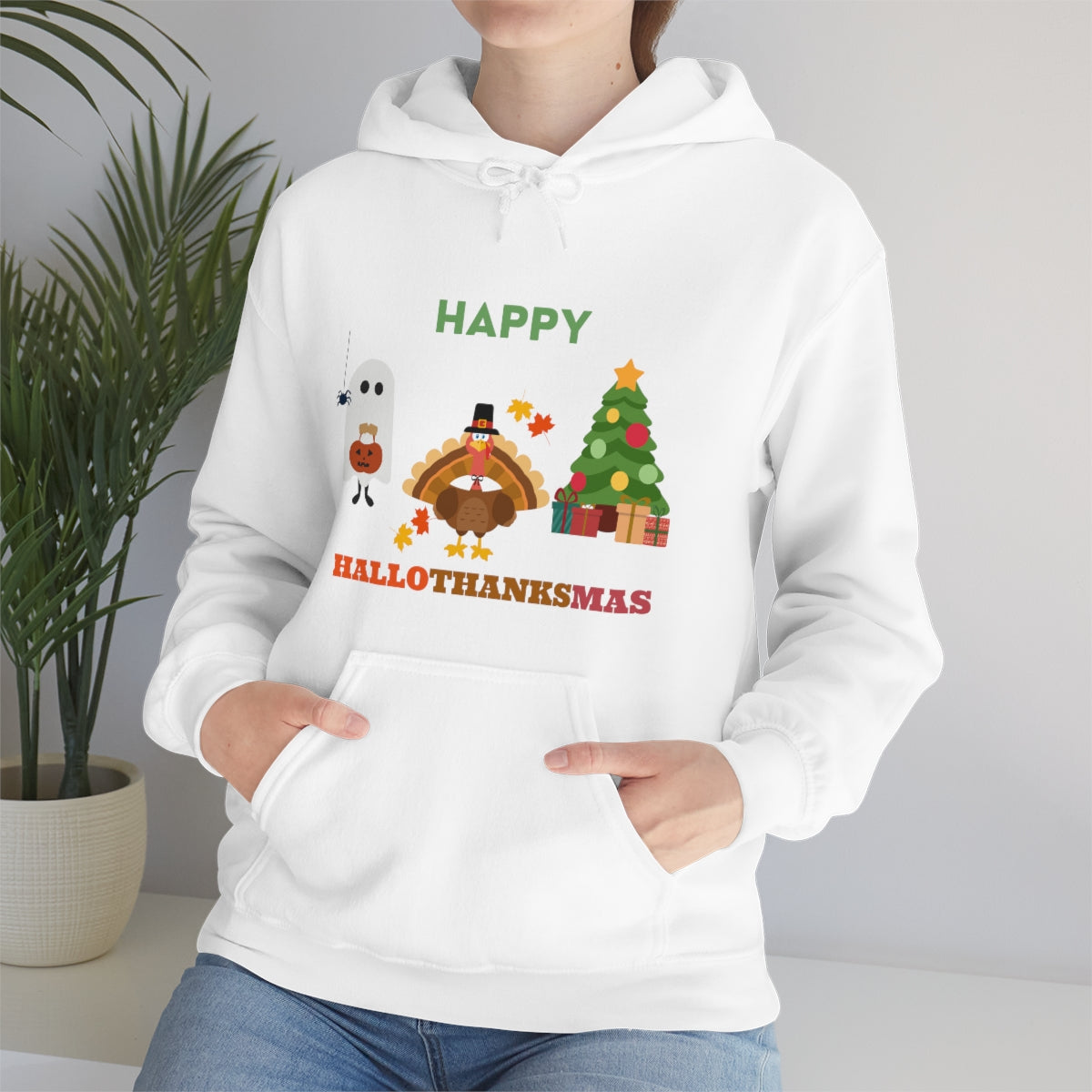 Happy Hallothanksmas Unisex Heavy Blend™ Hooded Sweatshirt