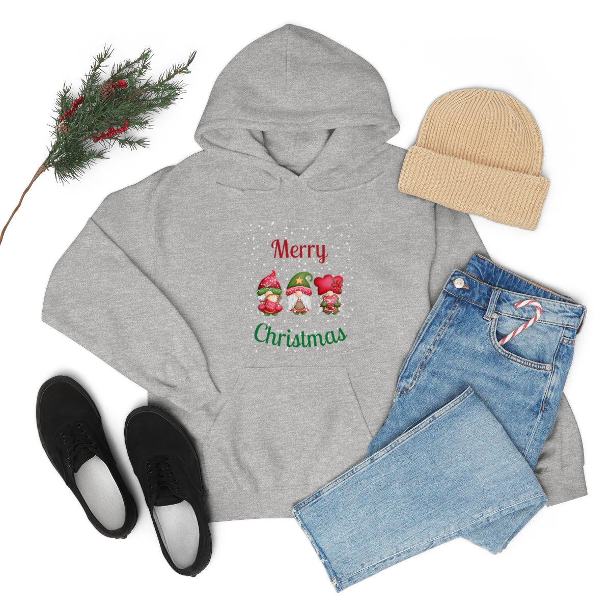 Three Gnomes Merry Christmas Unisex Heavy Blend™ Hooded Sweatshirt