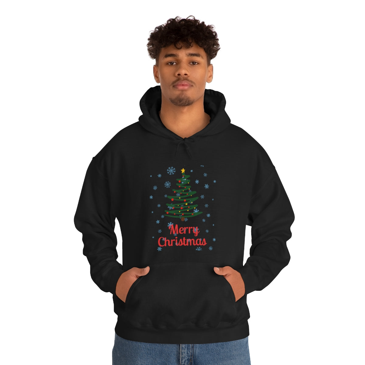Merry Christmas Tree Unisex Heavy Blend™ Hooded Sweatshirt
