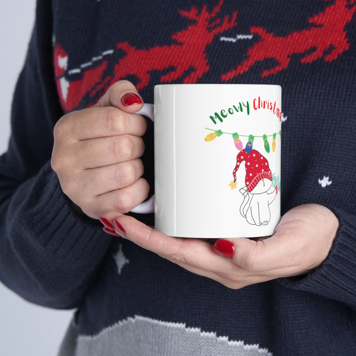 Meowy Christmas Ceramic Mug 11oz