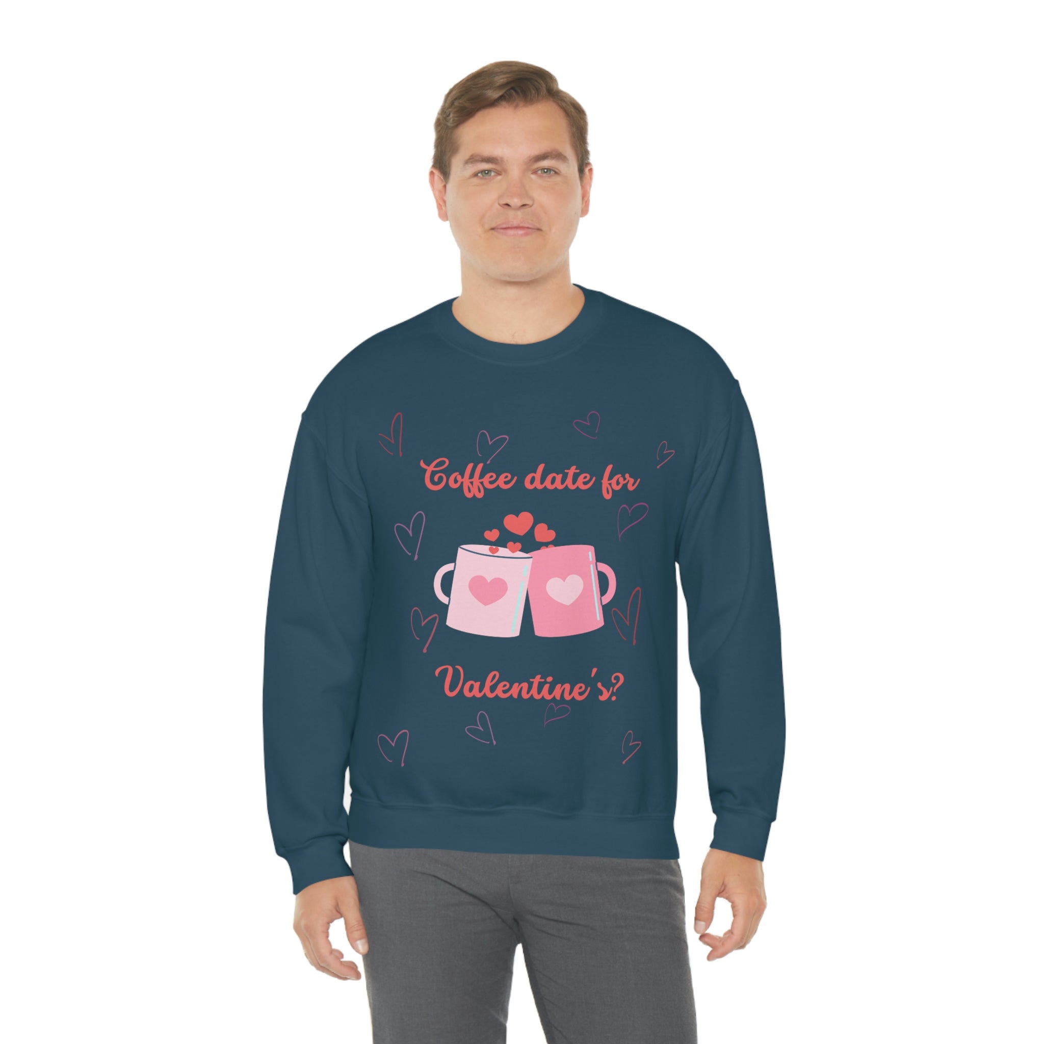 Coffee Date For Valentine's Unisex Heavy Blend™ Crewneck Sweatshirt